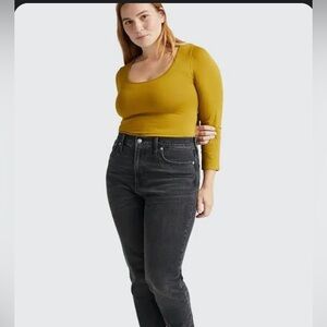 RicherPoorer long-sleeve scoop neck bodysuit- size small.